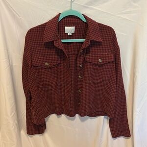 American Eagle cropped flannel, size small